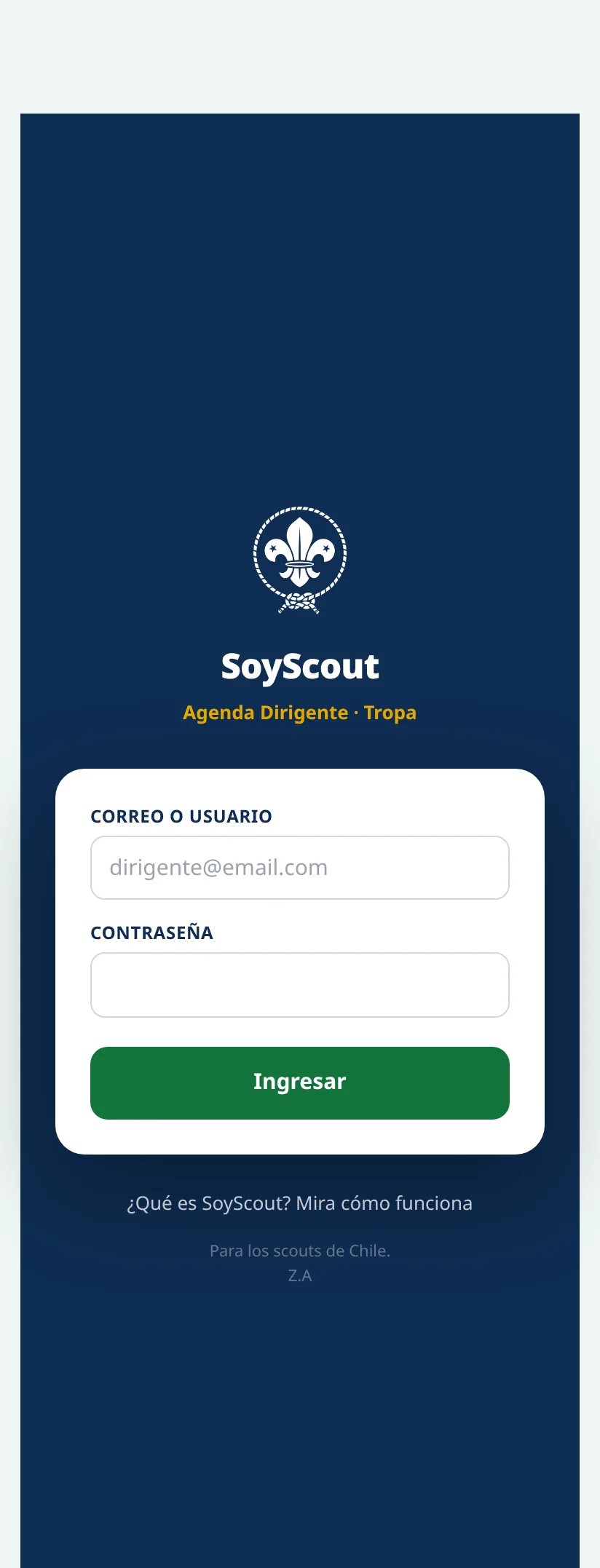 Ingreso de dirigentes