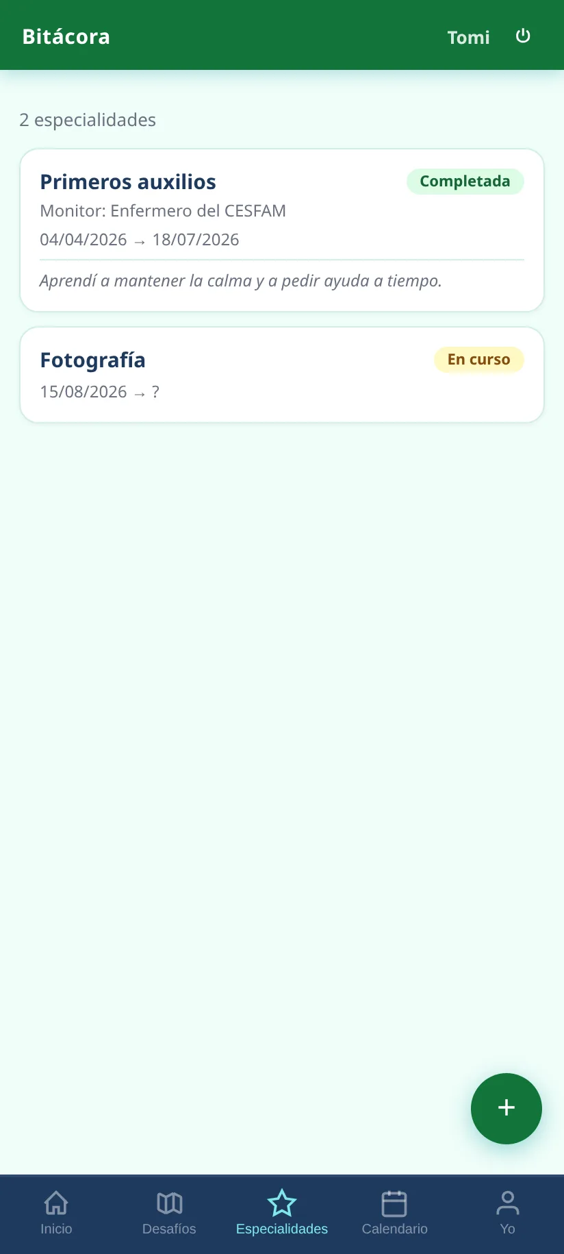 Especialidades